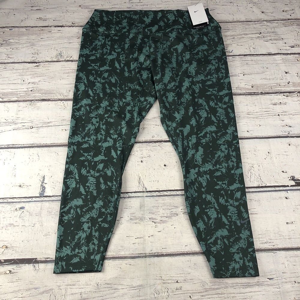 Nike‎ One Printed High Rise 7/8 Ankle Leggings Womens XXL FZ3229-338 Green - Picture 4 of 7